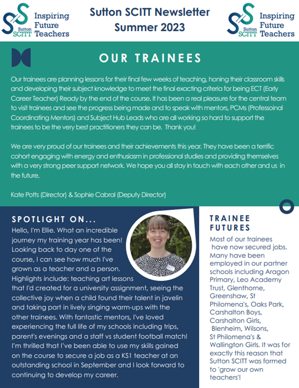 Sutton SCITT Newsletter Summer 2023